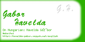 gabor havelda business card